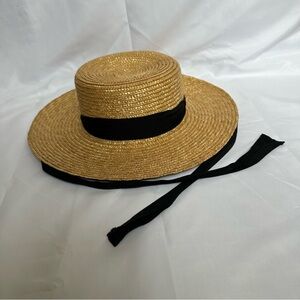 Avenue Raffia Sunhat with Black Ribbon